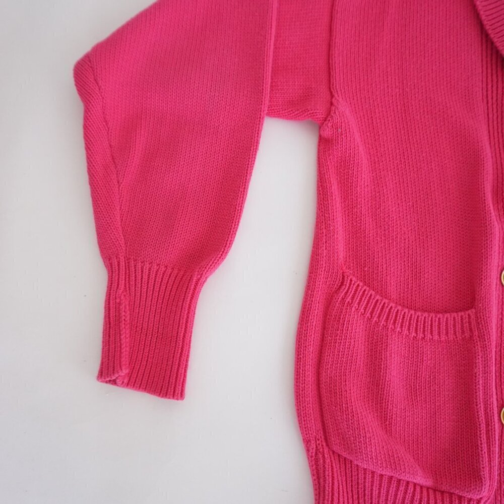 Vintage Ports International Pink Knit Double Breasted Cardigan Sweater S - Picture 9 of 11
